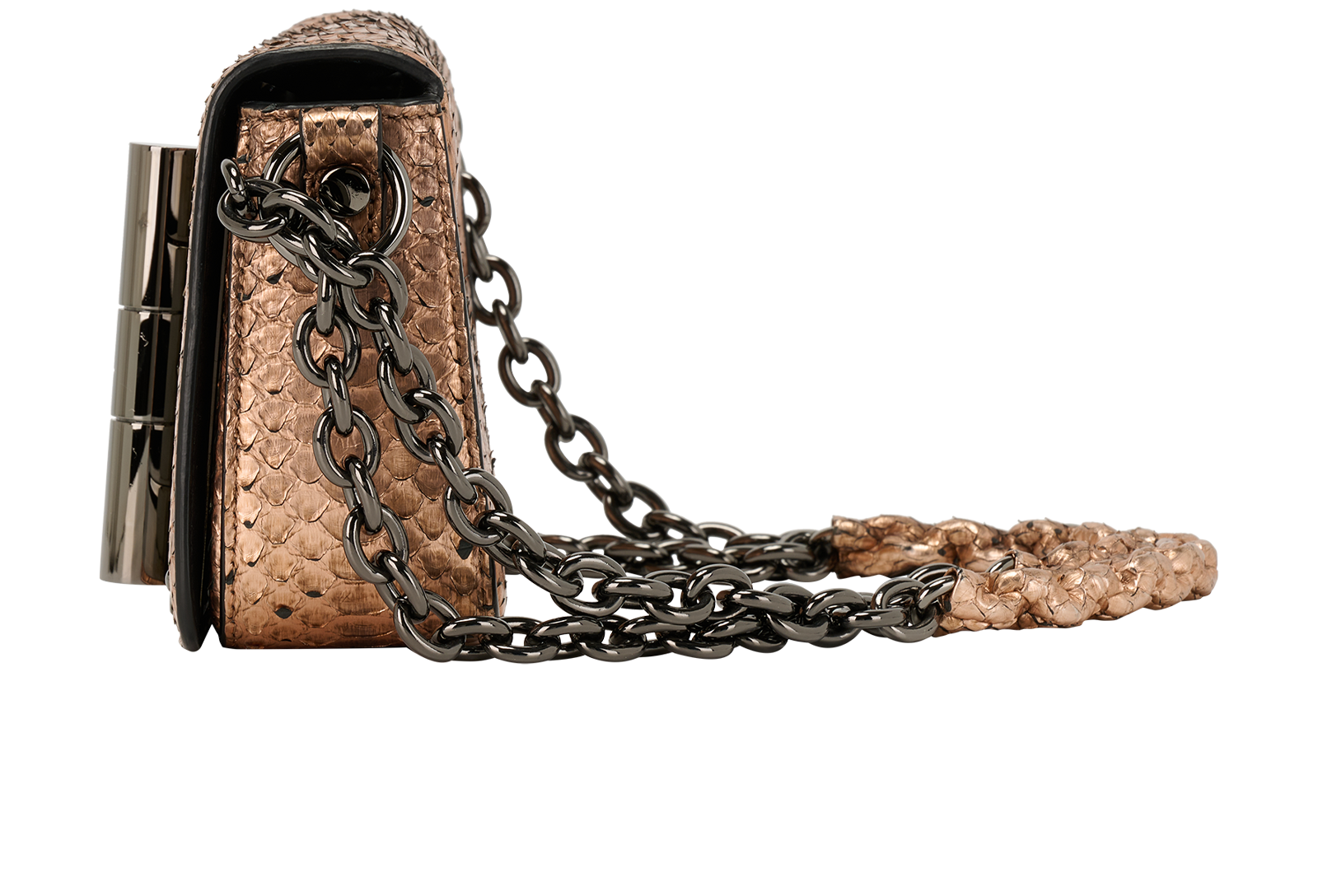 Small Natalia, &pound;395, Handbags, Bronze, Python, Bottom view